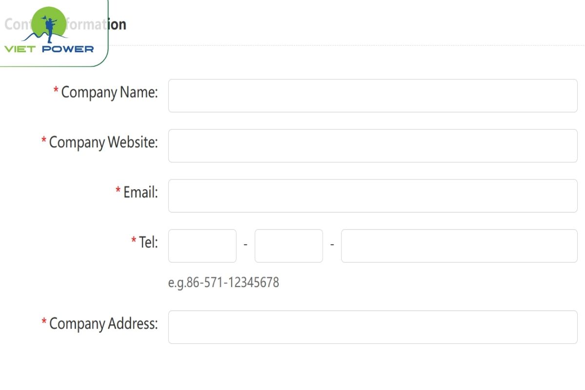 Điền thông tin cá nhân và doanh nghiệp