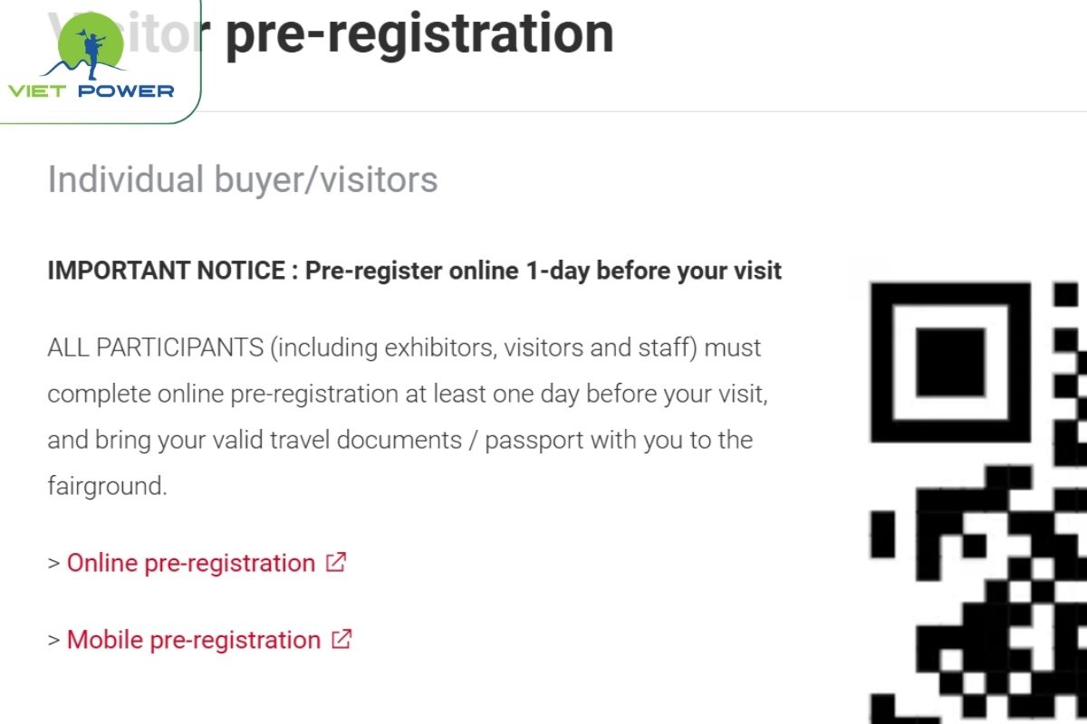 Chọn “Visitor pre-registration” → “Online pre-registration”