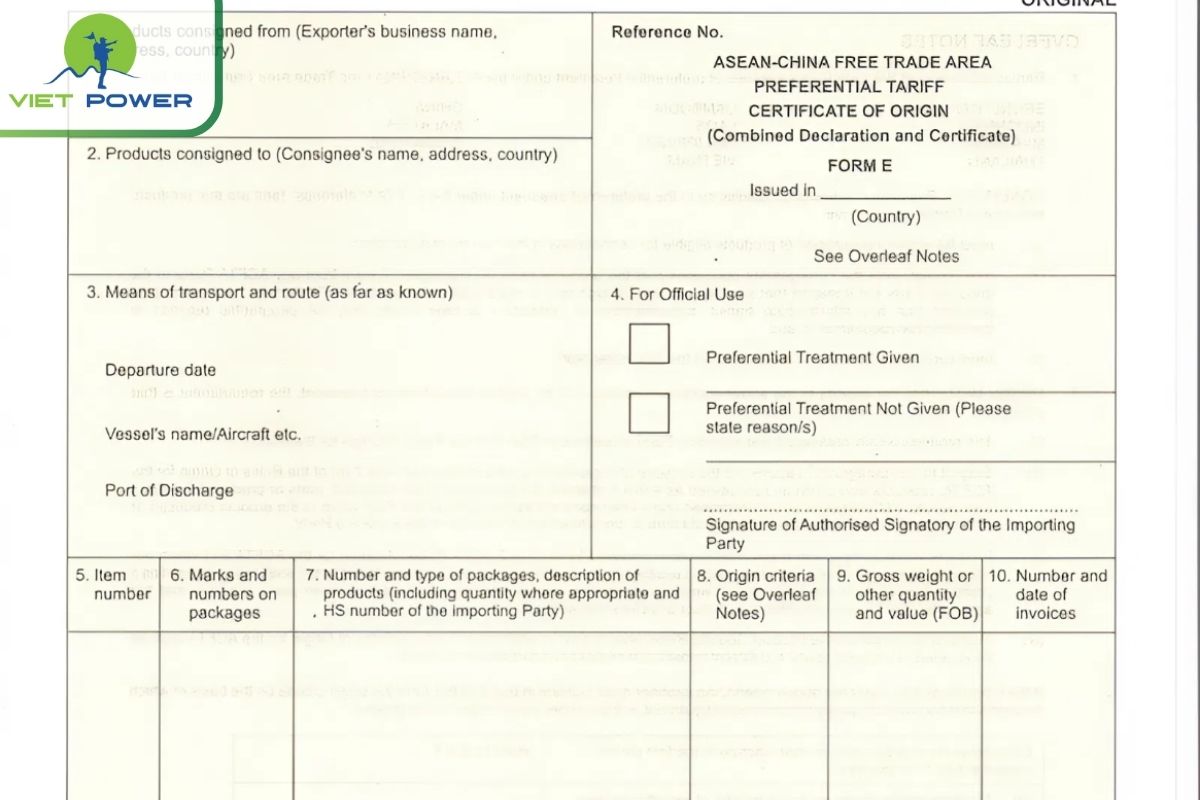 Giấy xác nhận giao hàng – Mẫu C2