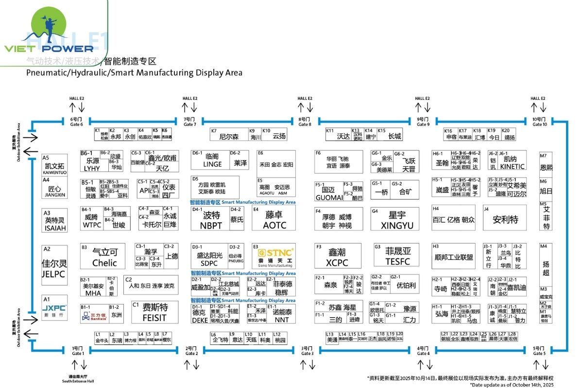 Khu E (E1–E8): Truyền động – Thủy lực – Pavilion Quốc tế